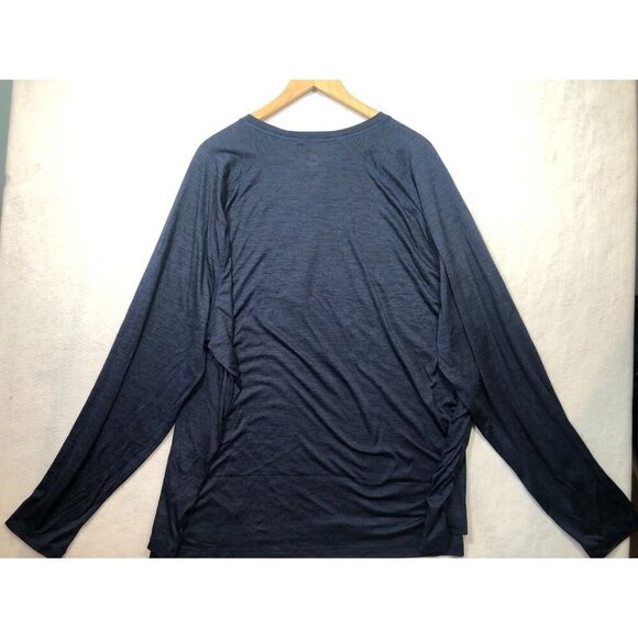 Atlanta Braves Long Sleeve Shirt MLB Baseball Logo Navy Blue Adult 2XL XXL NWT - Picture 2 of 8